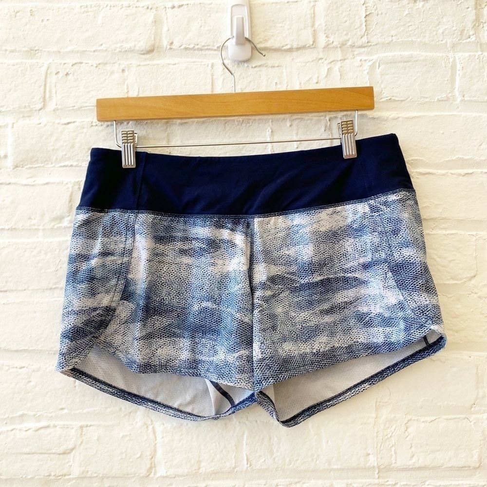 Lululemon || Run Times Short II 4" Mesh‎ Scape Multi / True Navy 8